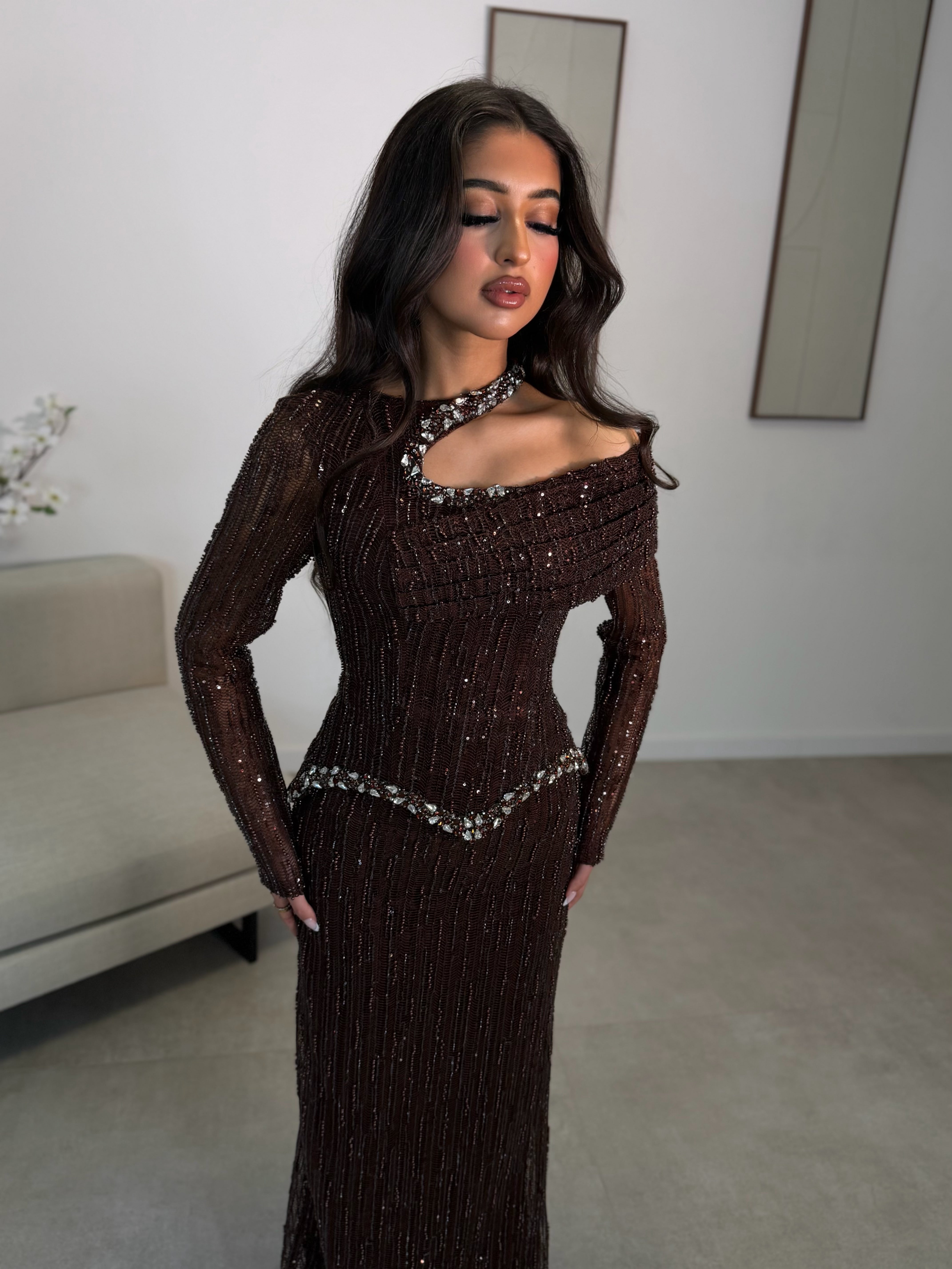 Haute Couture Melia dress brown 36/46