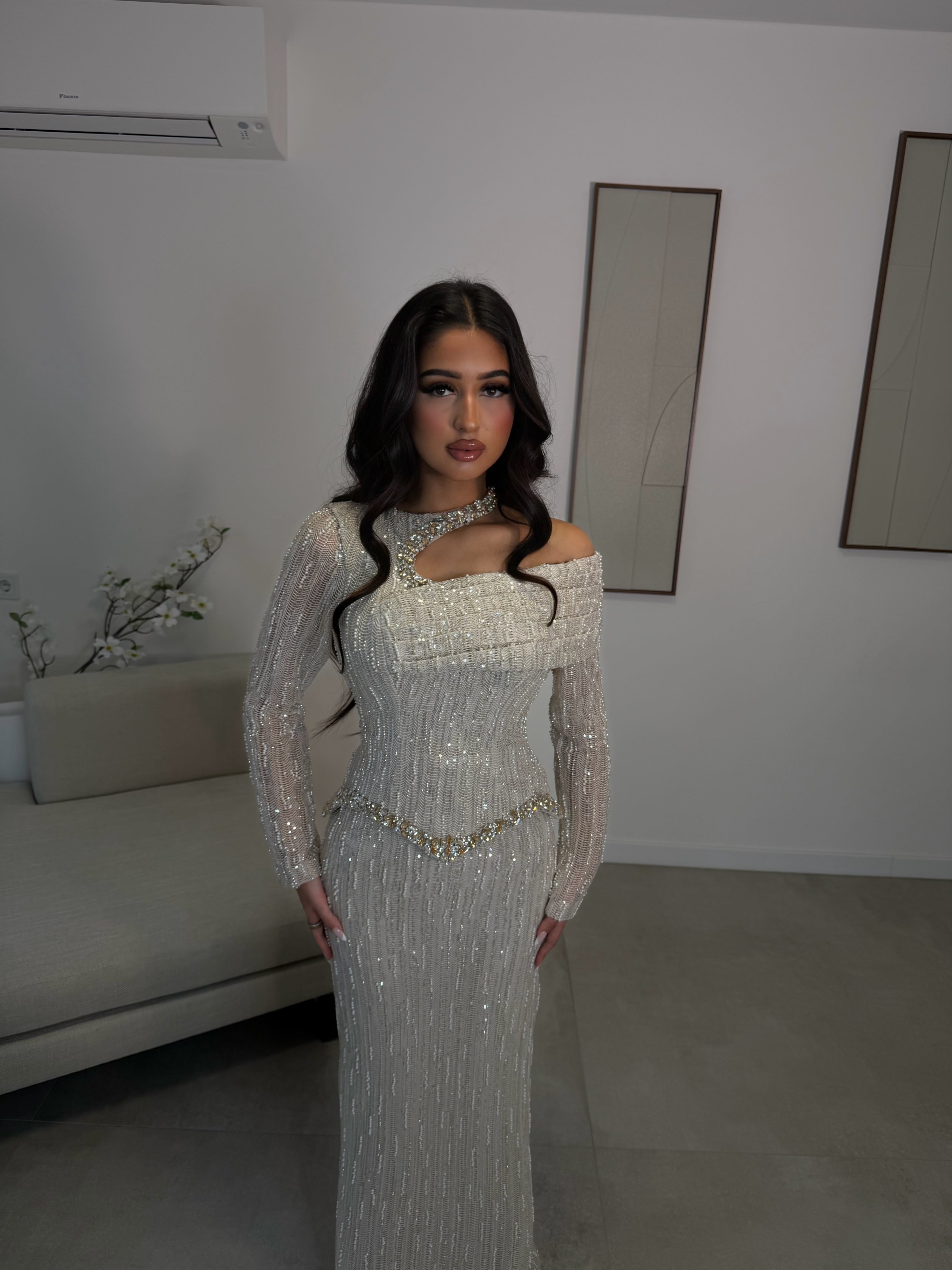 Haute Couture Melia dress beige