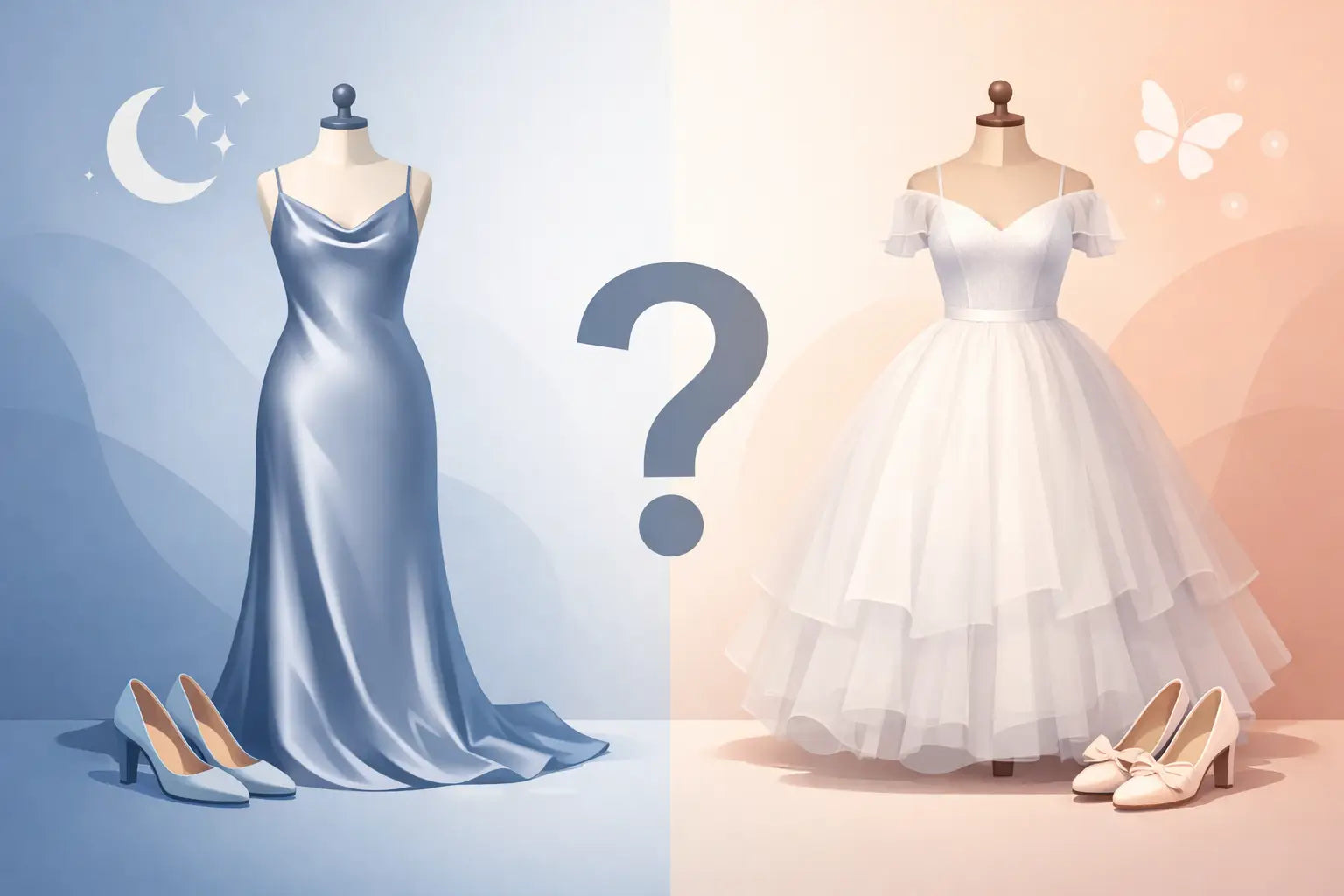 Satinkleid oder Tüllkleid - was passt besser?