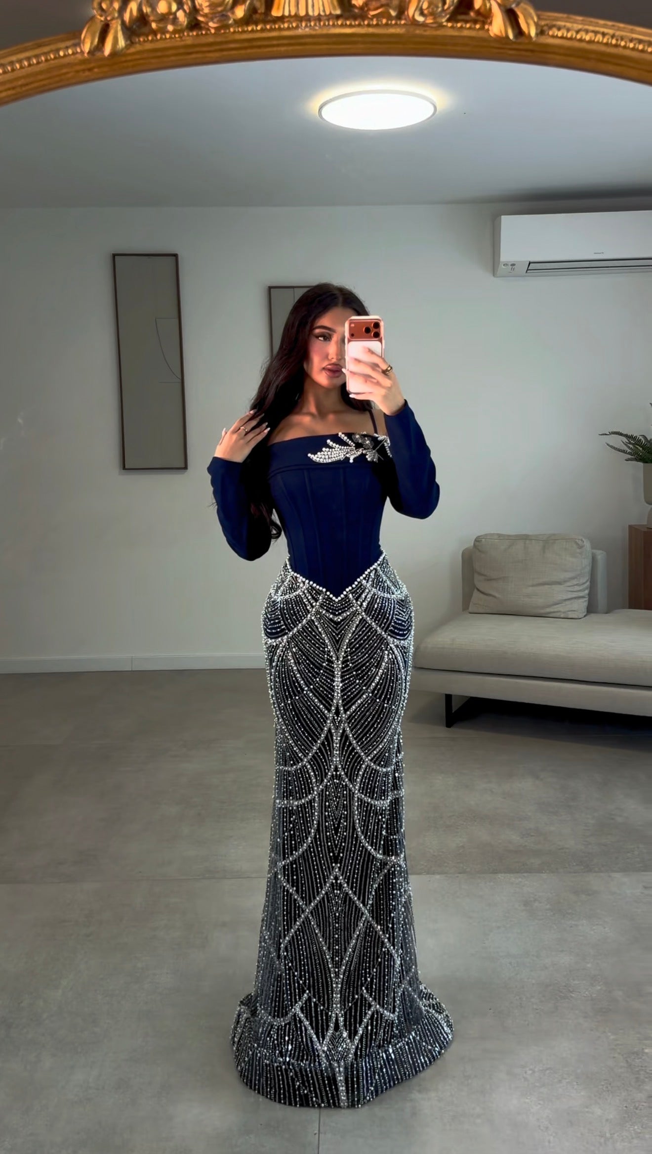 Silan dress dark blue