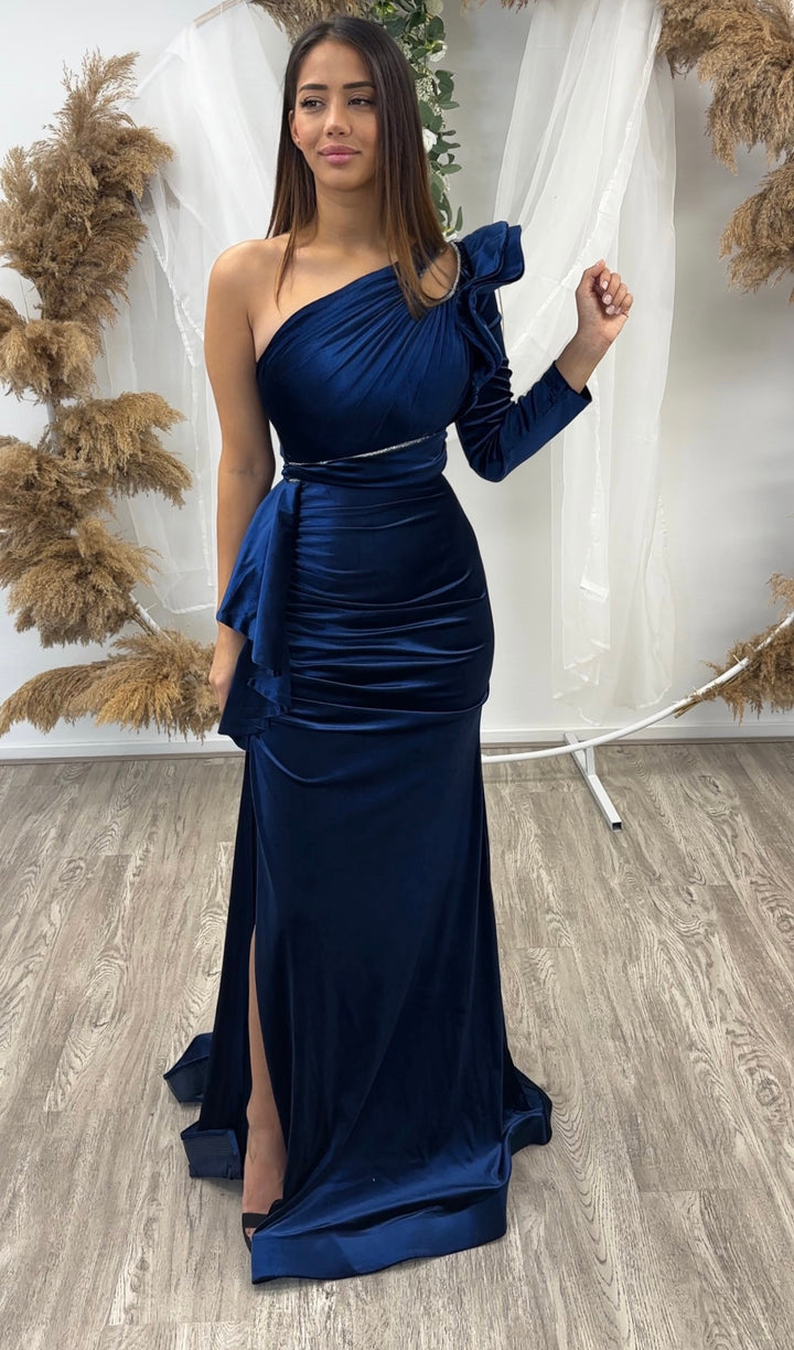 RANA DARK BLUE VELVET DRESS