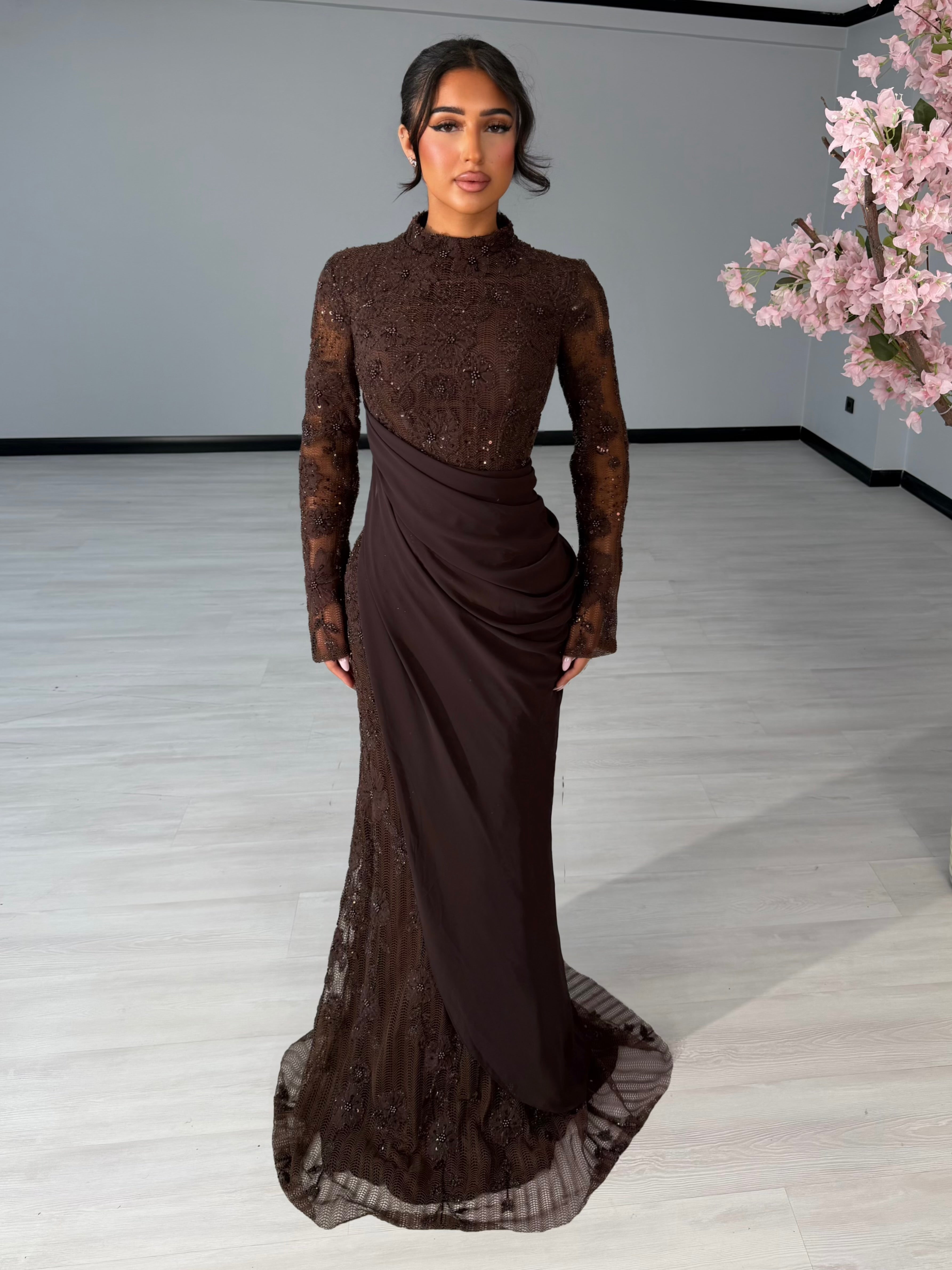 Haute Couture Bera dress pre order 26/08 available brown