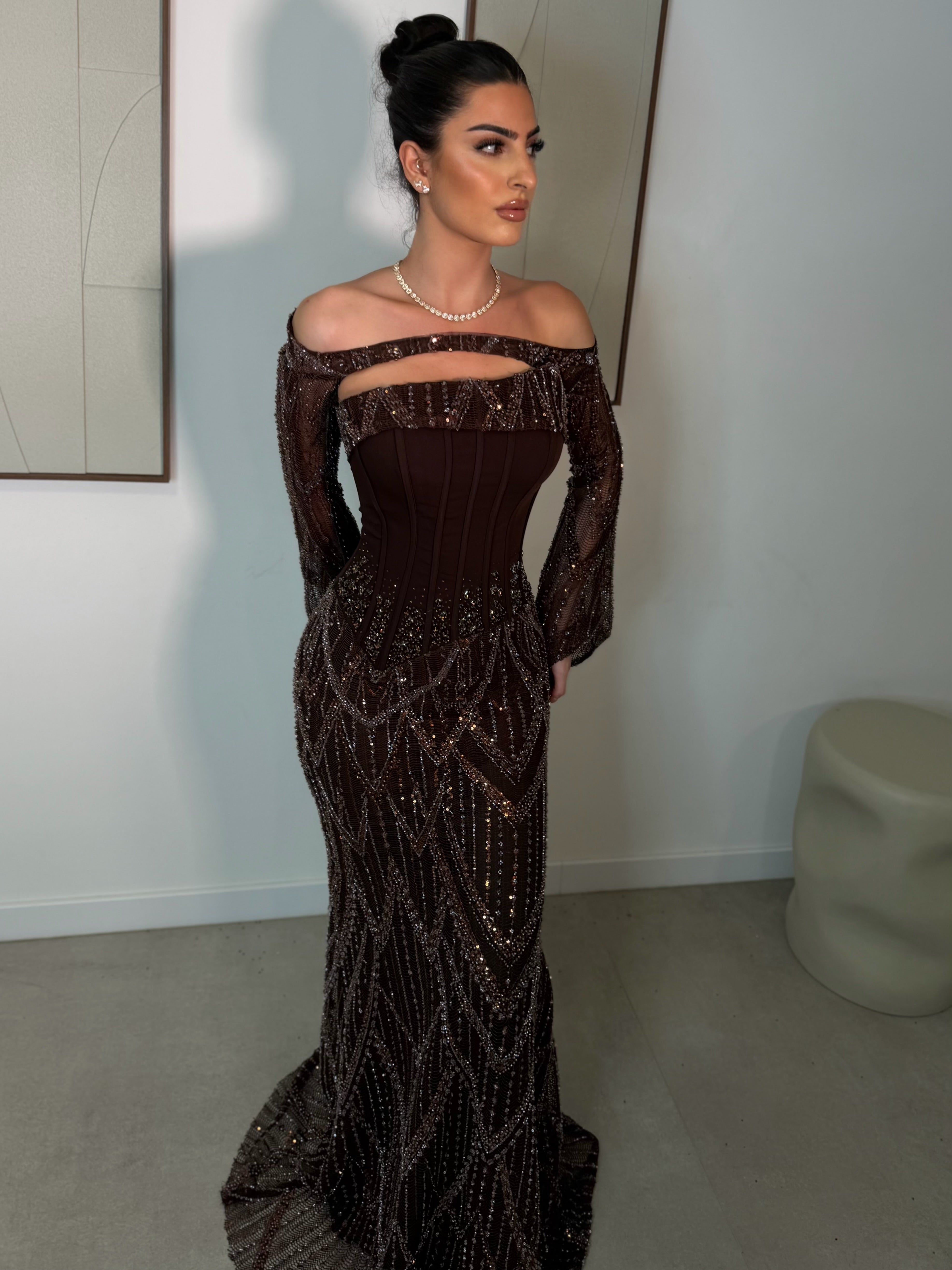 Ziara dress brown