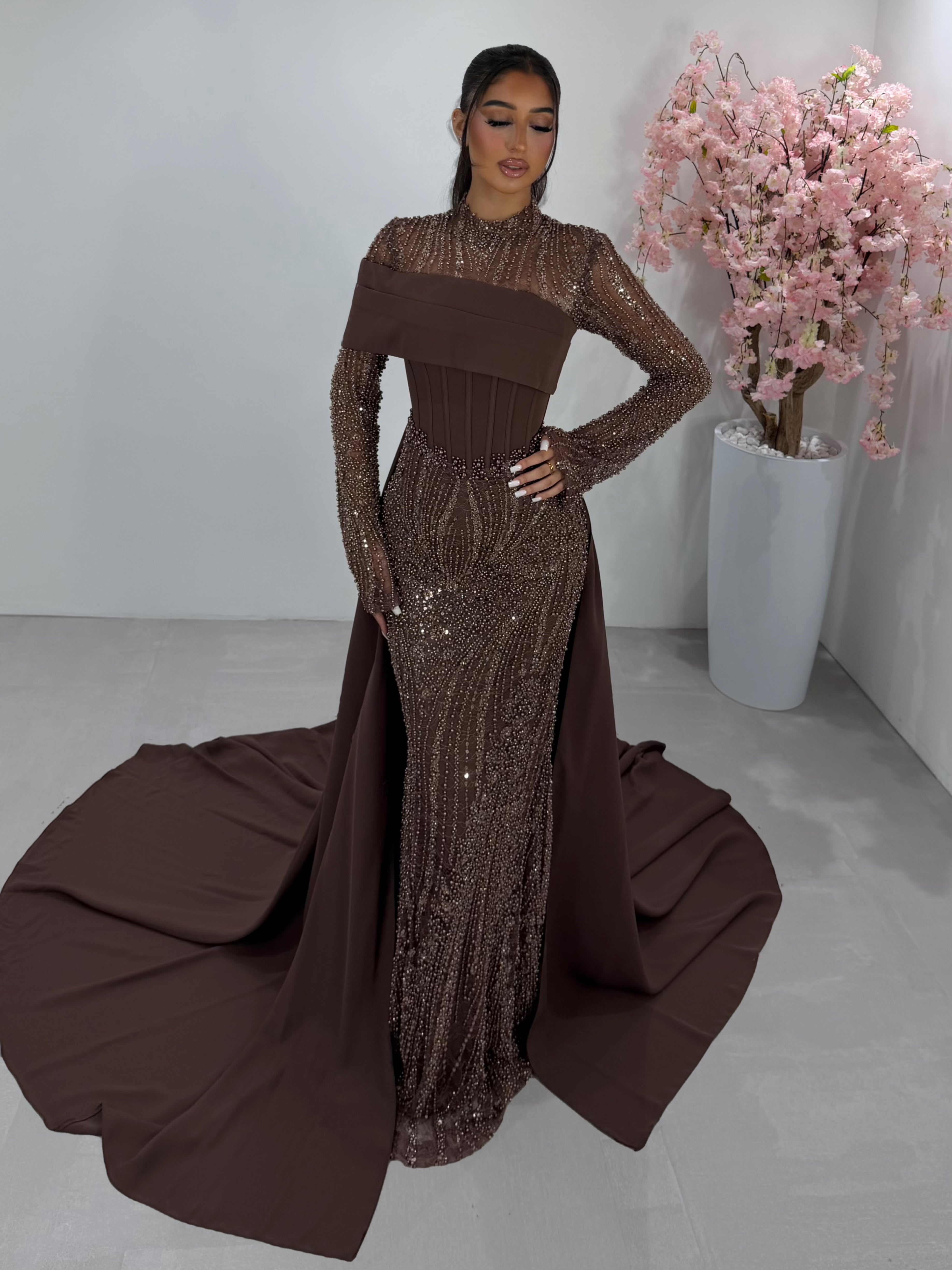 Haute Couture Elif dress brown