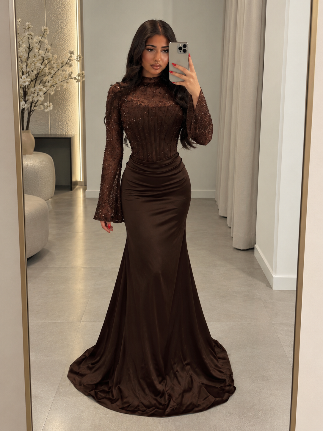 Alina dress brown