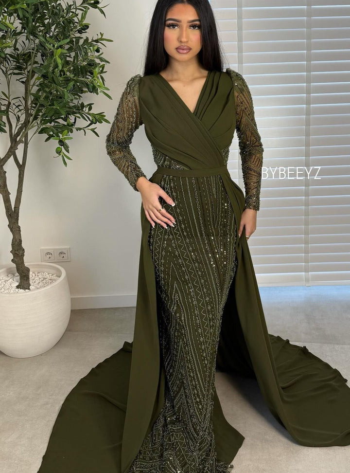 ASYA EVENING DRESS KHAKI