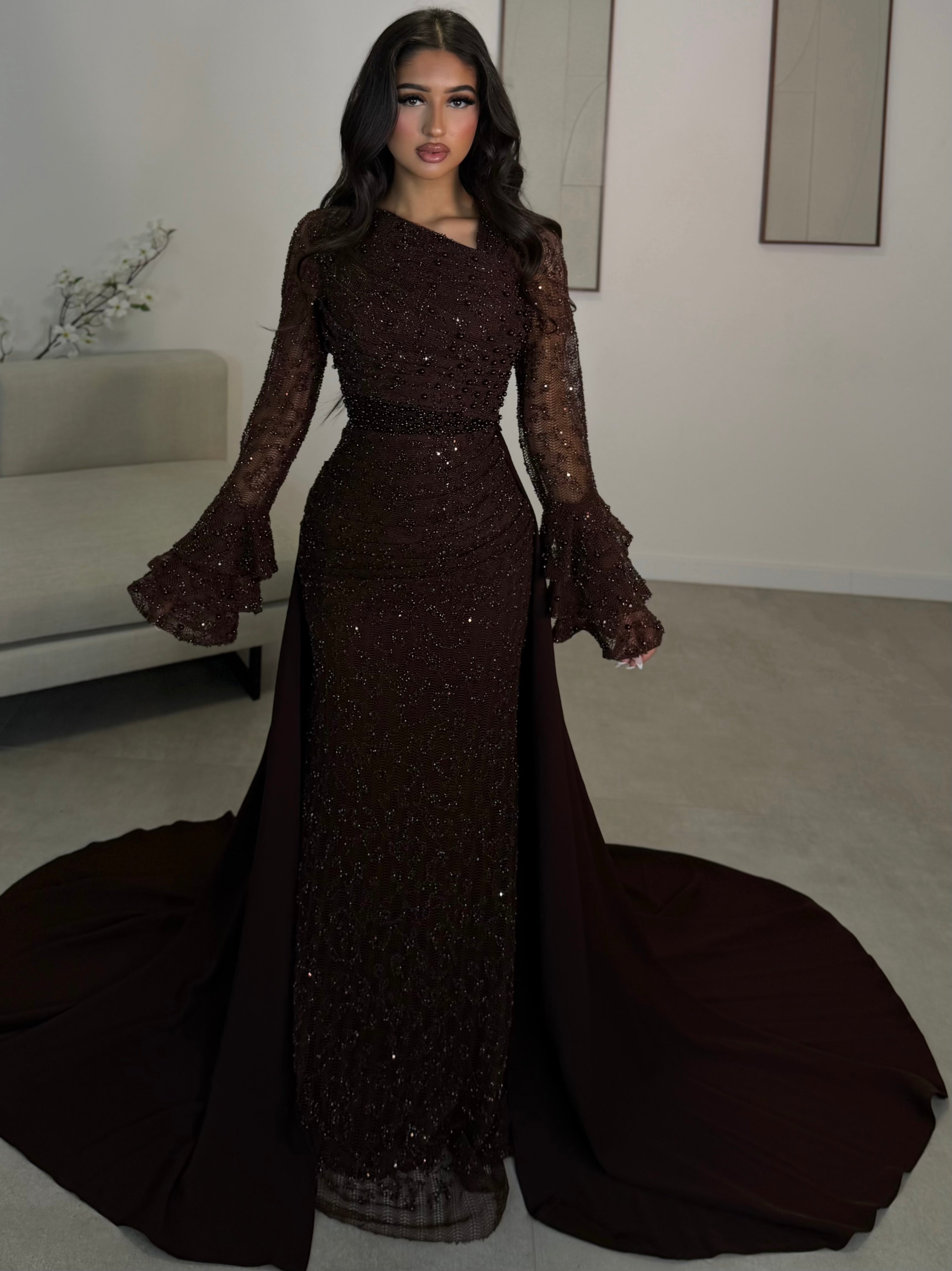 Haute Couture Aliva dress brown