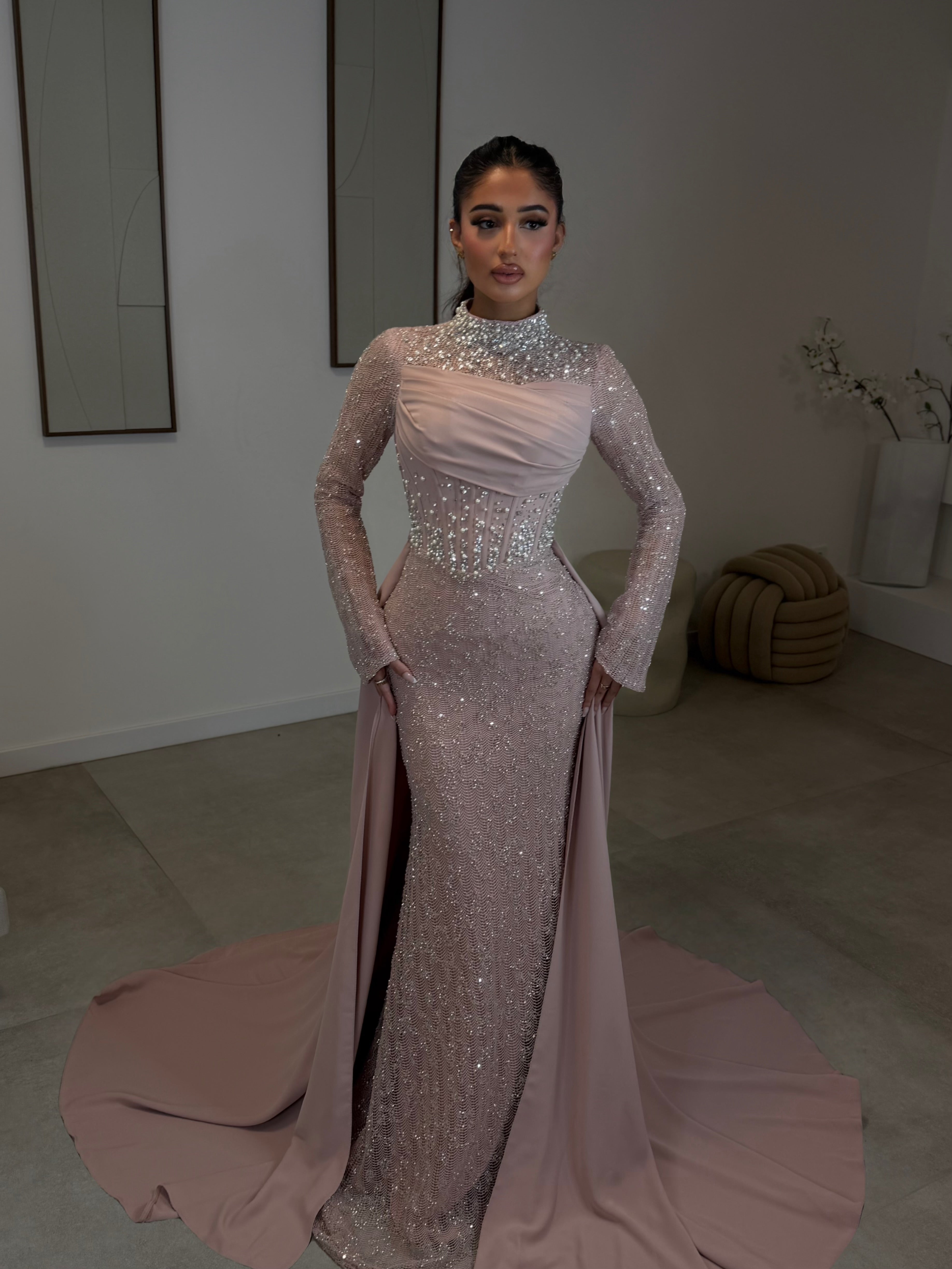 Haute Couture Doa dress 34/42 soft pink