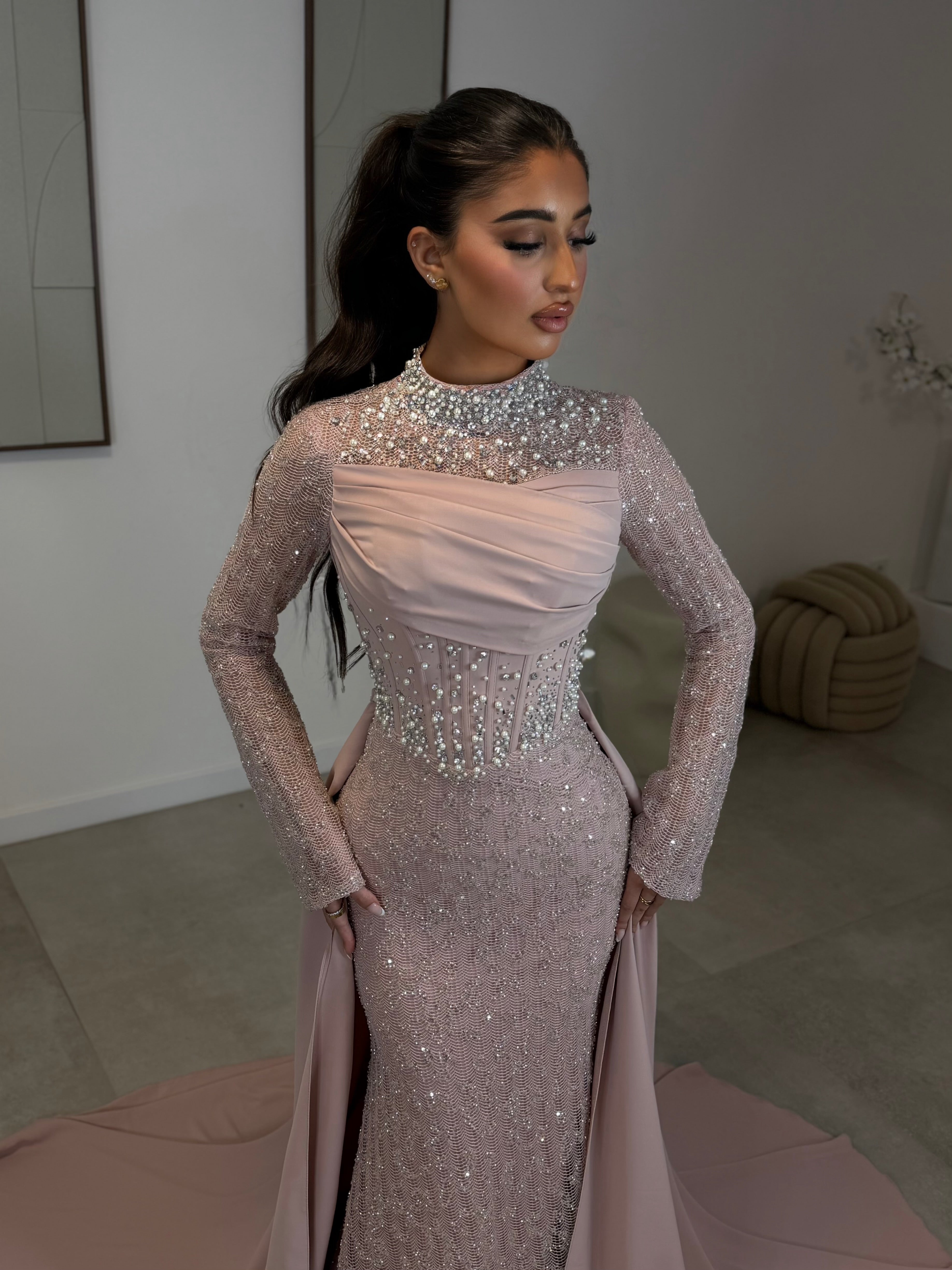 Haute Couture Doa dress 34/42 soft pink