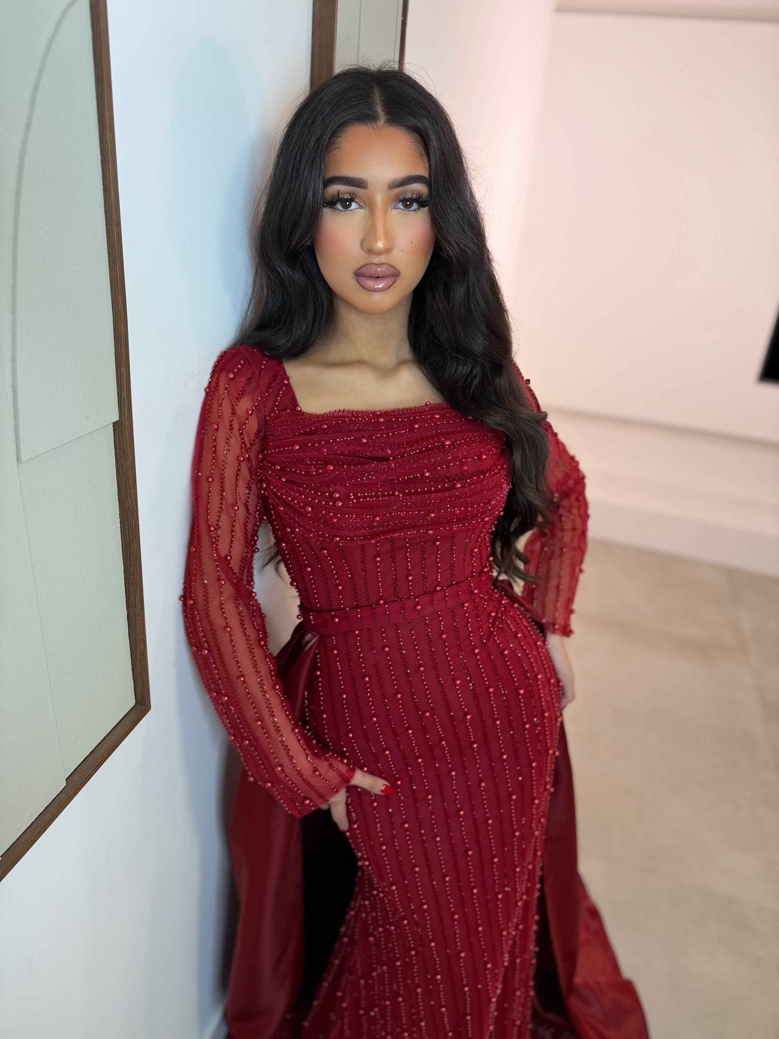 Serena dress burgundy