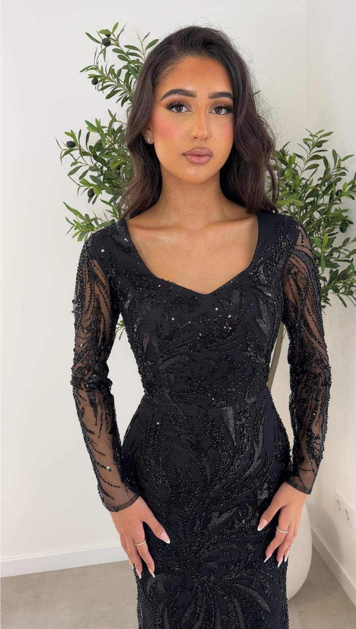 ZAHRA EVENINGDRESS BLACK