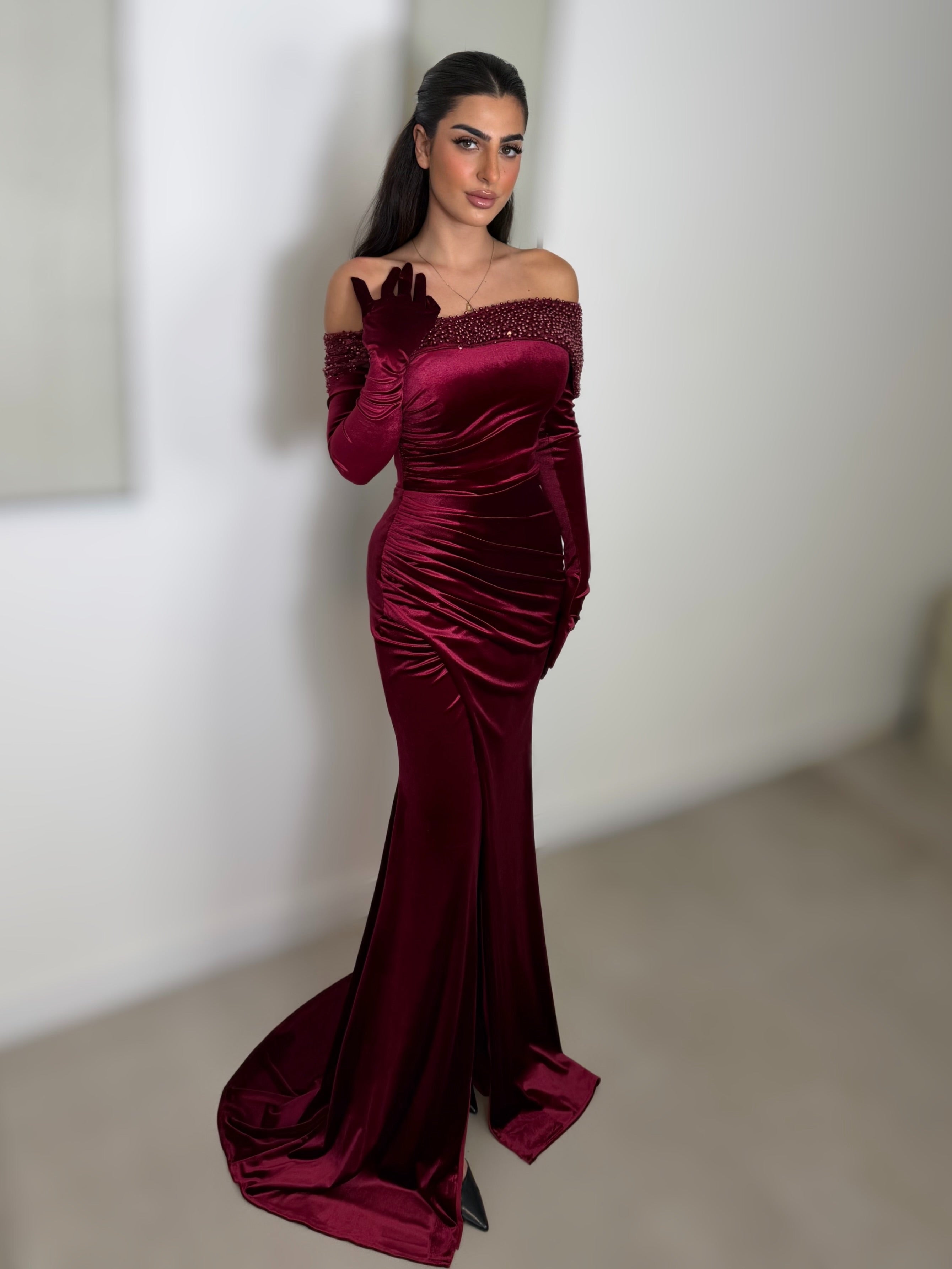 Ahsen dress burgundy