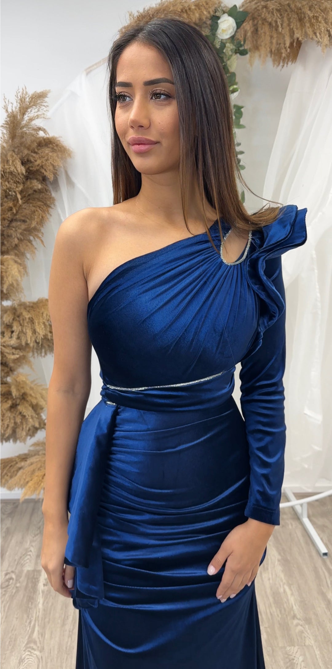 RANA DARK BLUE VELVET DRESS