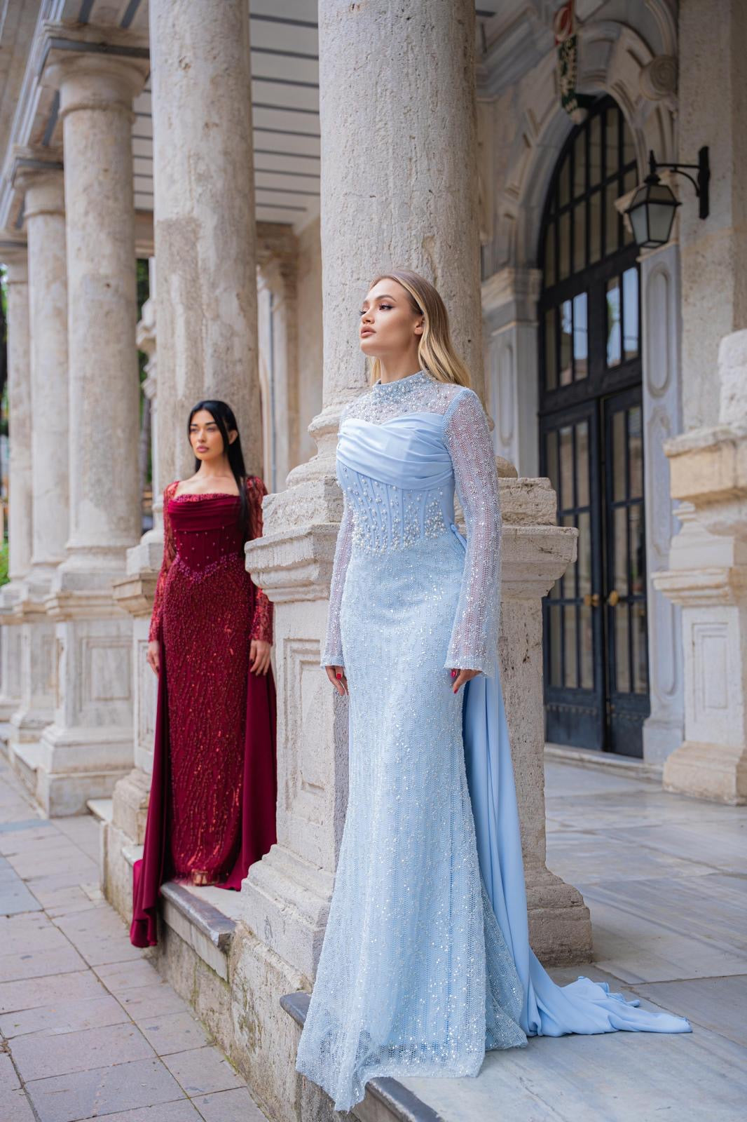 Haute Couture Doa dress 34/42 baby blue