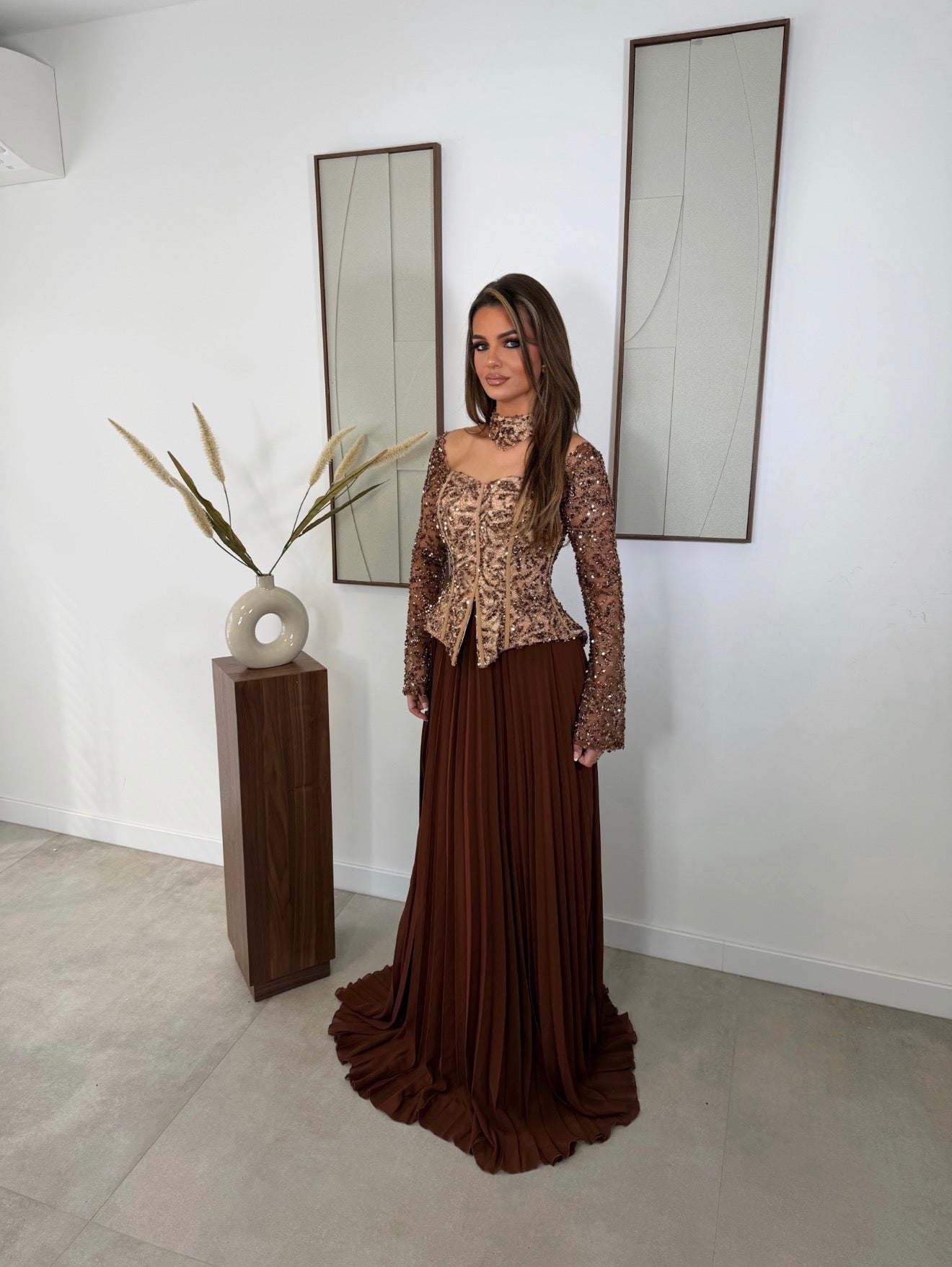Lara dress brown