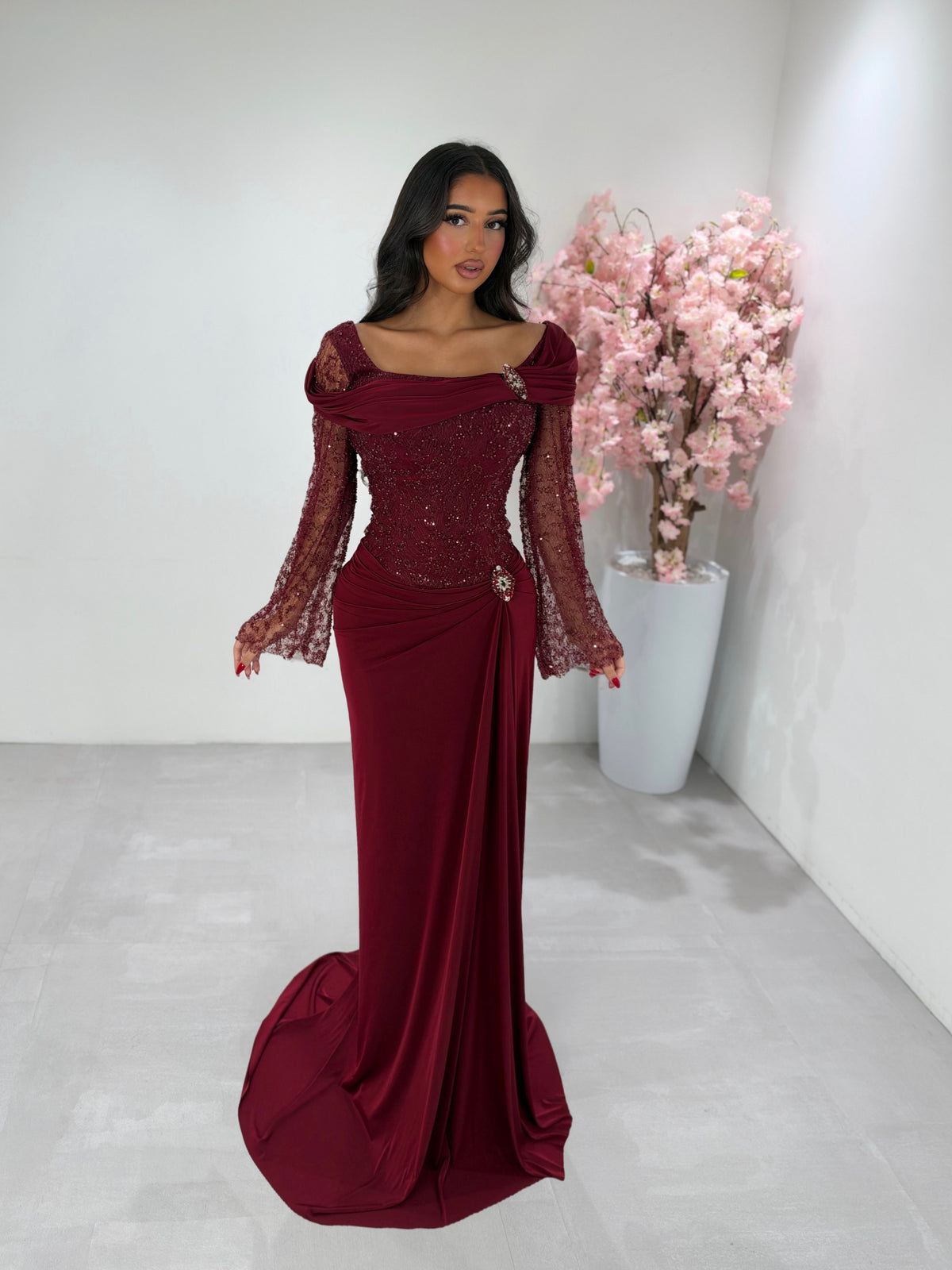 Selin dress burgundy 36/46
