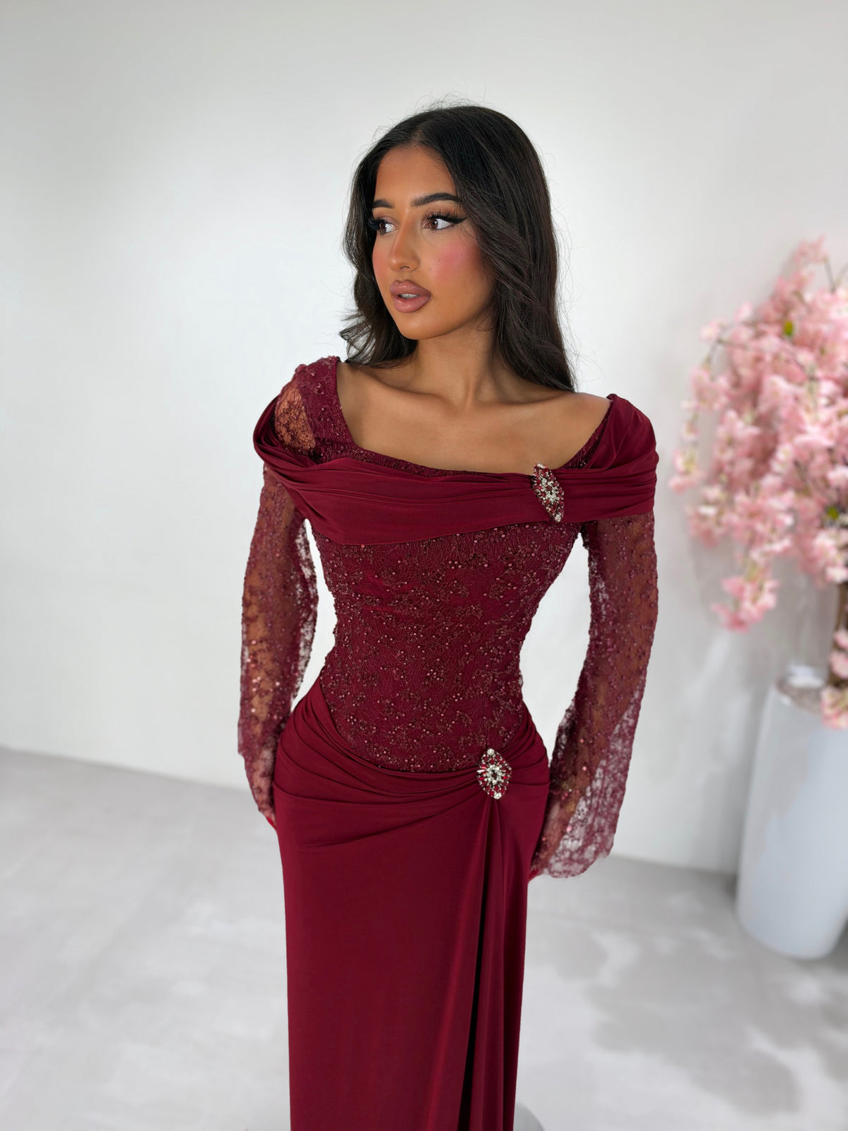 Selin dress burgundy 36/46