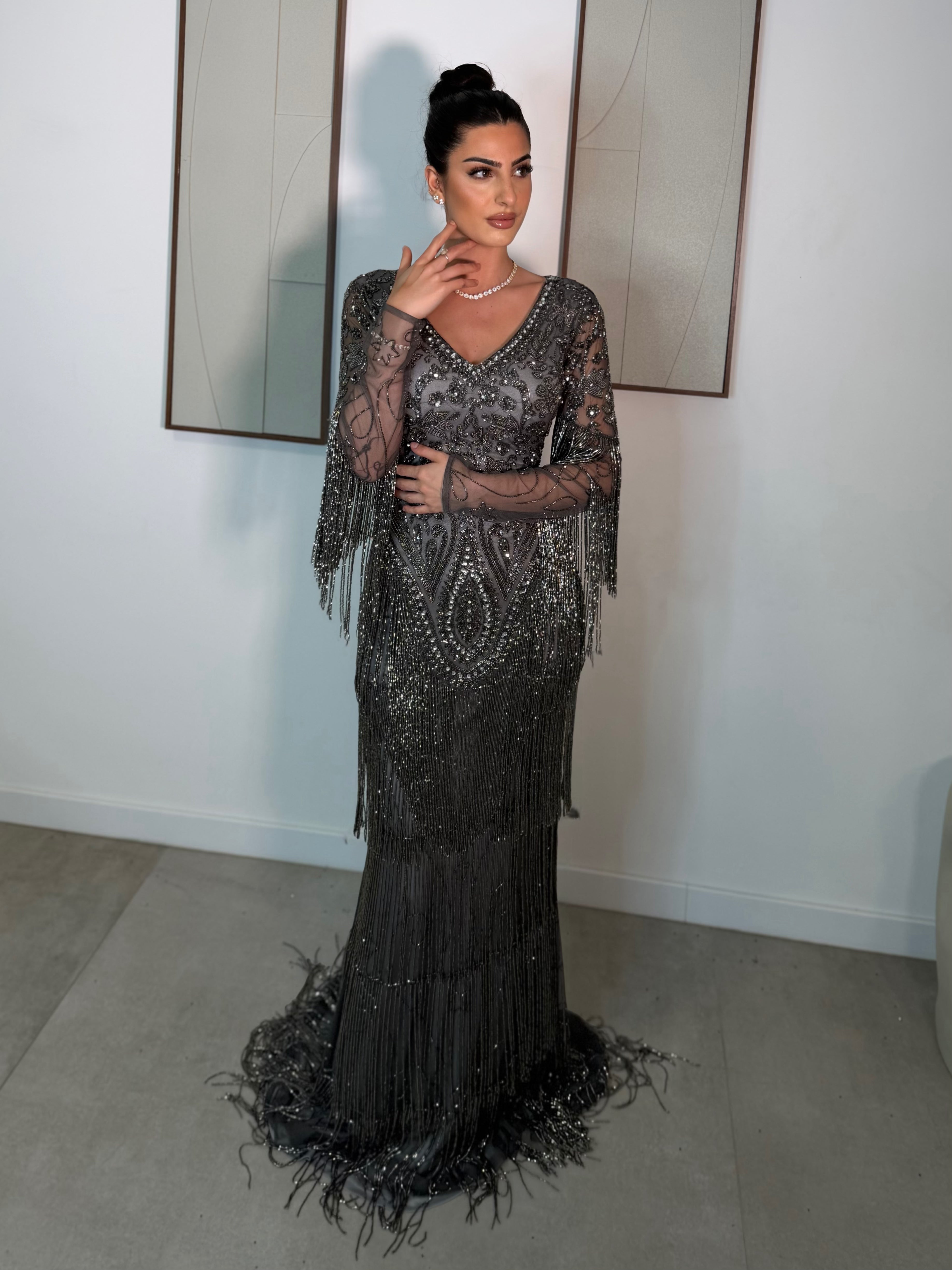 Haute Couture Zerina dress grey