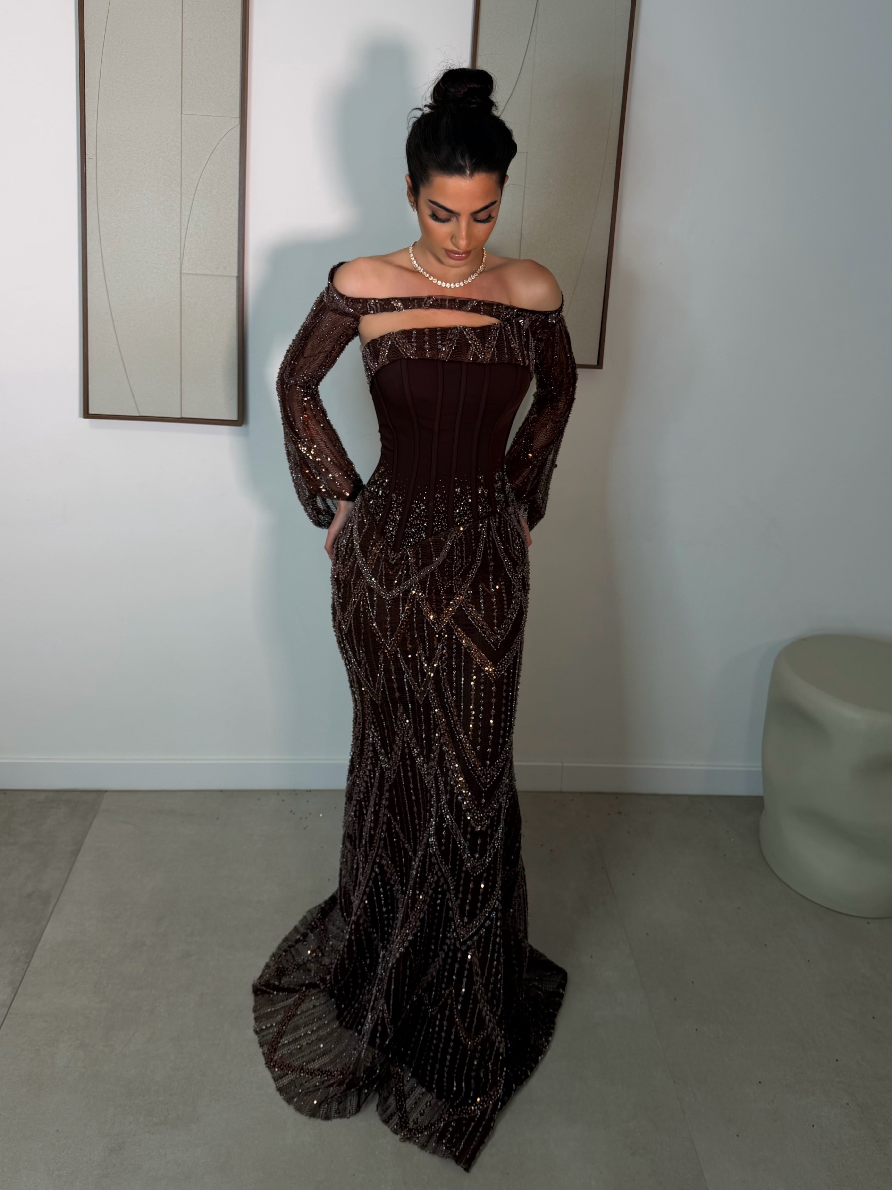 Ziara dress brown