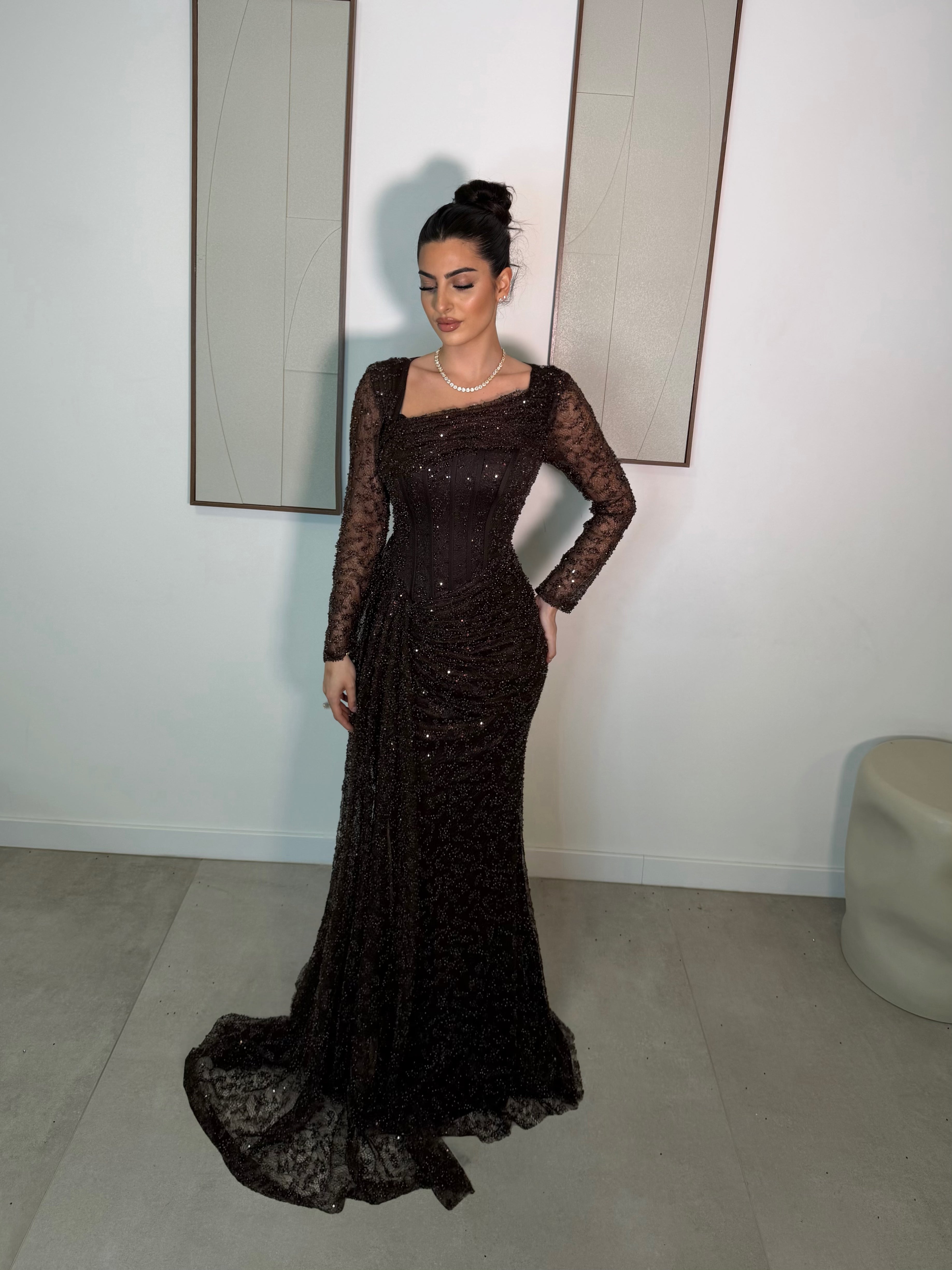 Milia dress dark brown