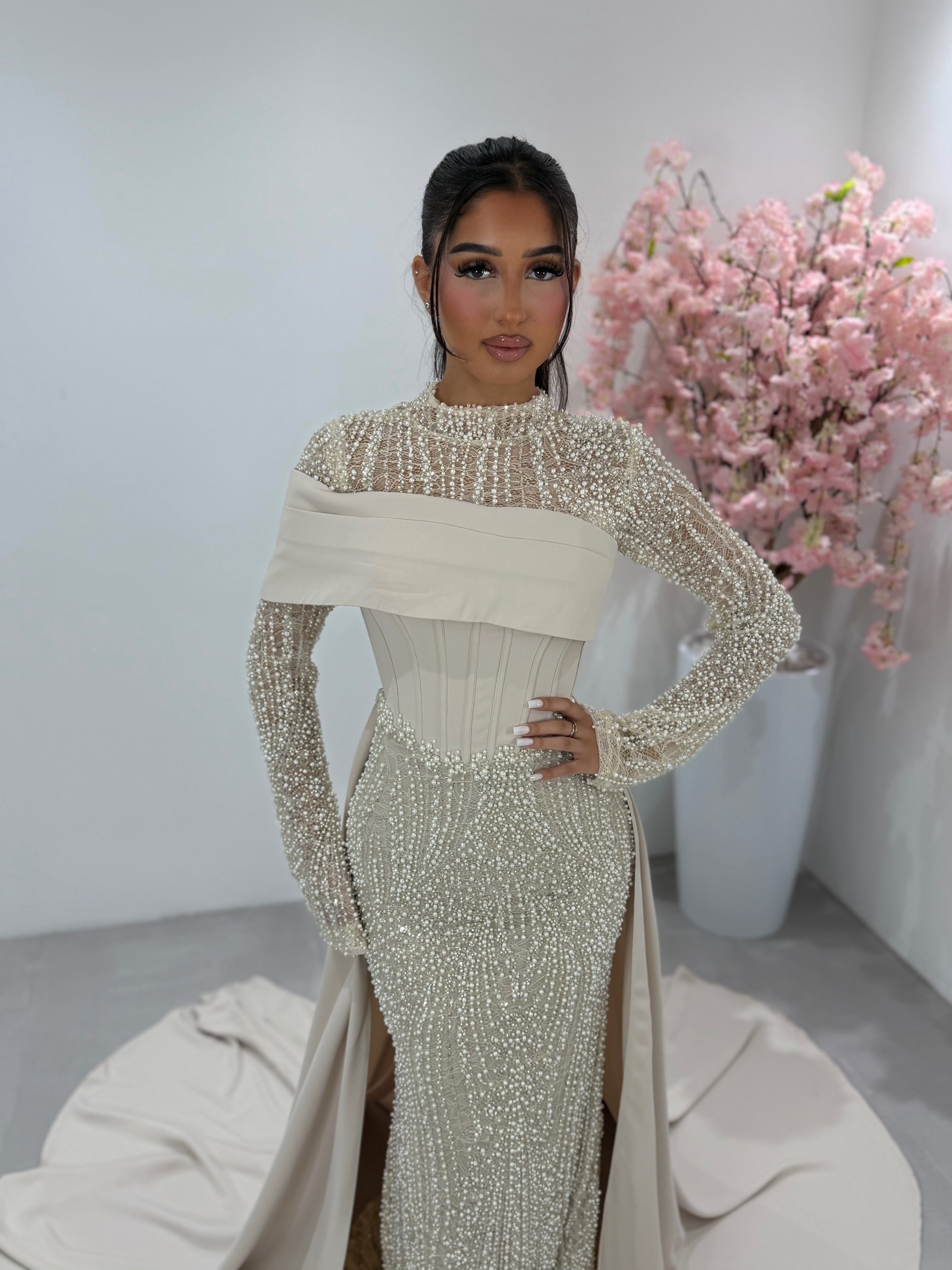 Haute Couture Elif dress beige