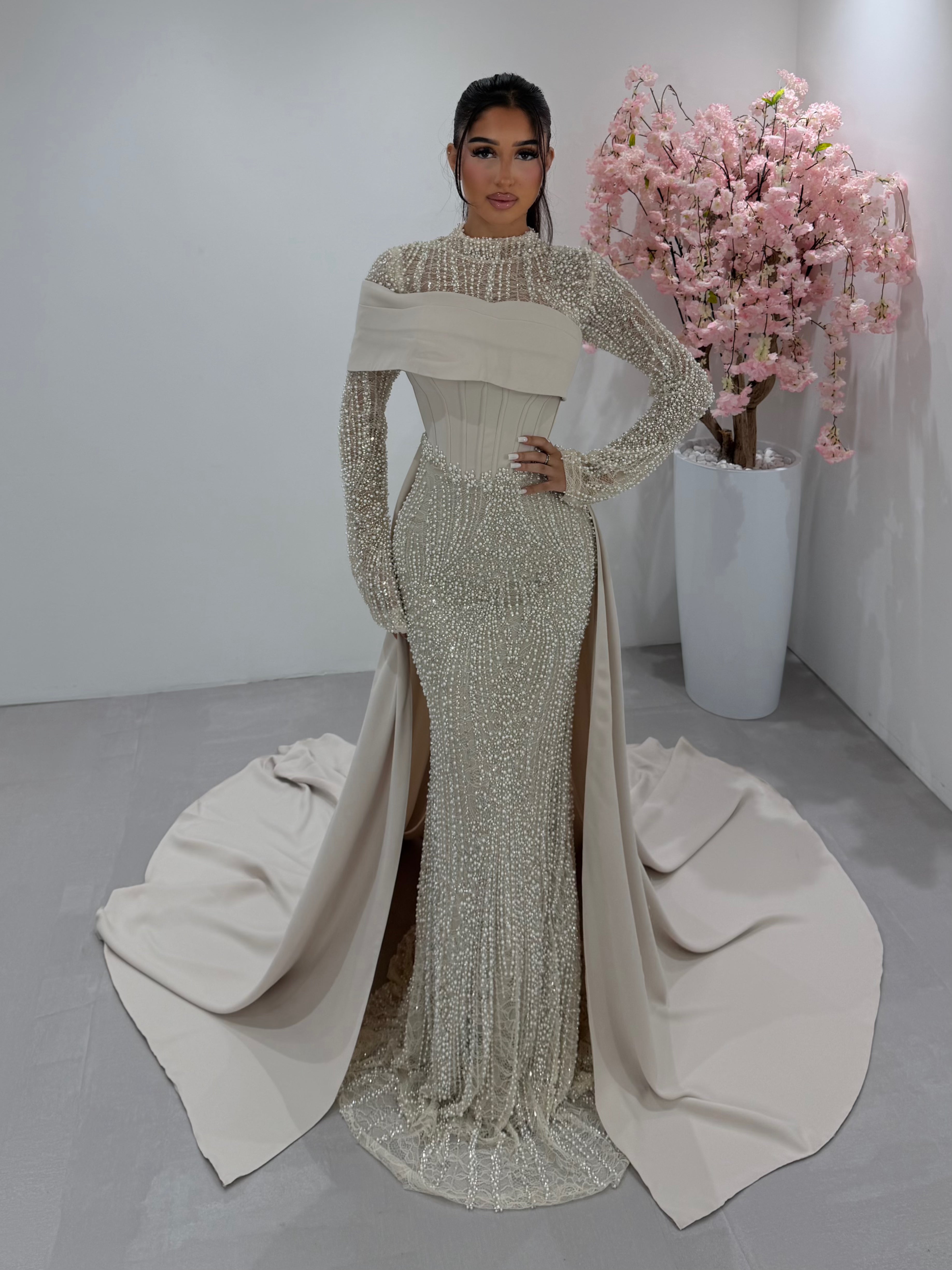 Haute Couture Elif dress beige
