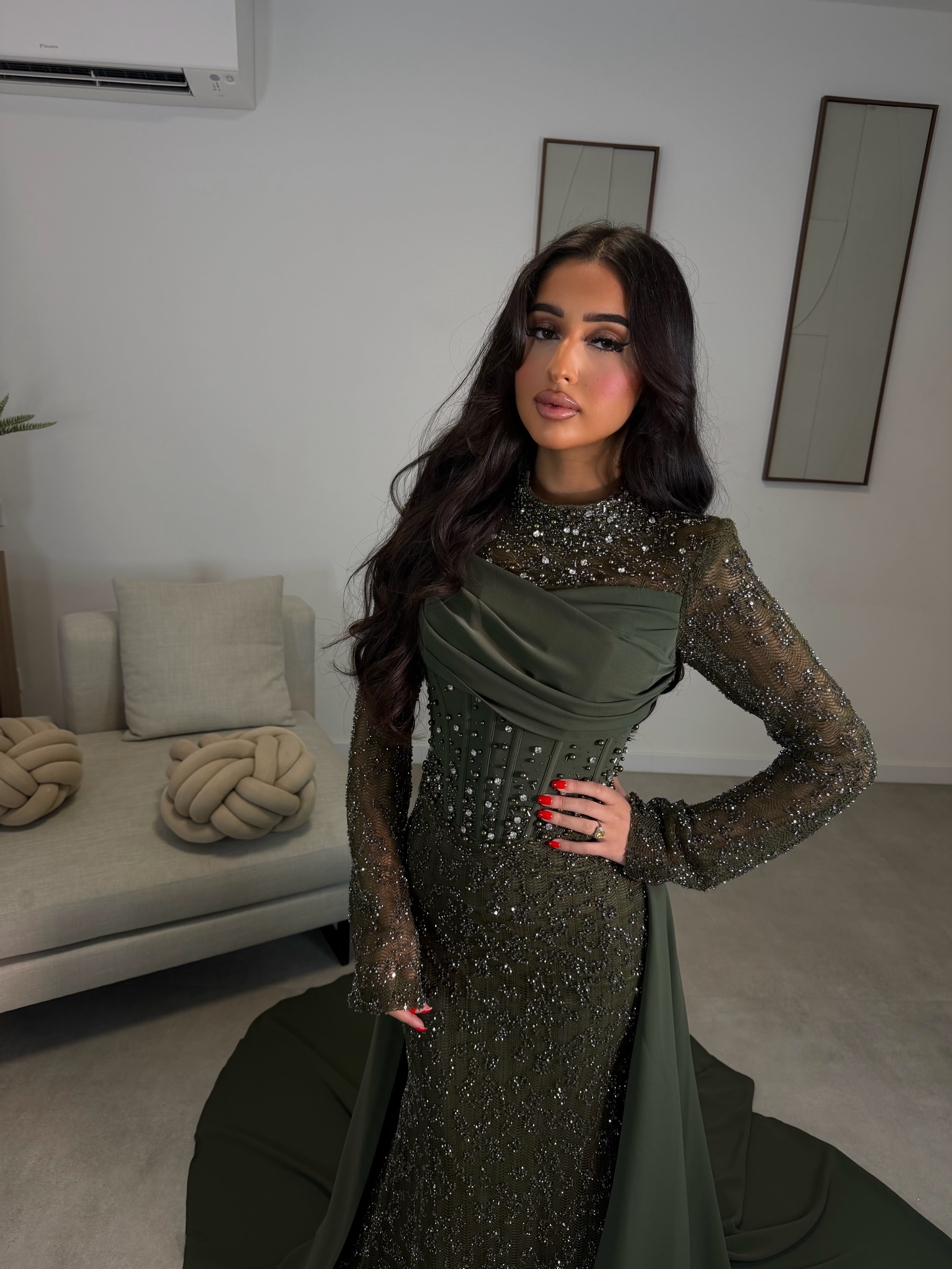 Haute Couture Doa dress khaki