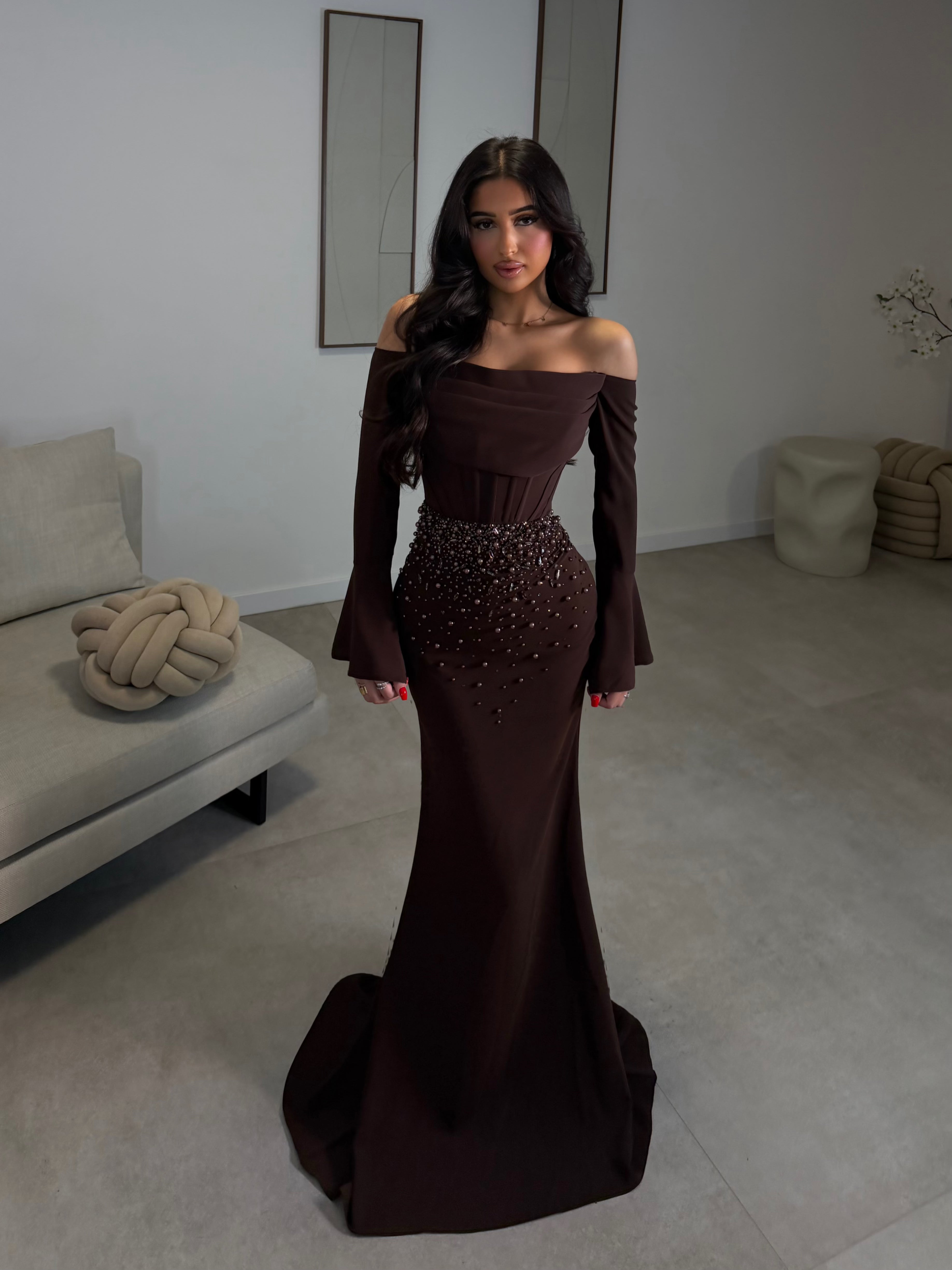 Zeyna dress brown