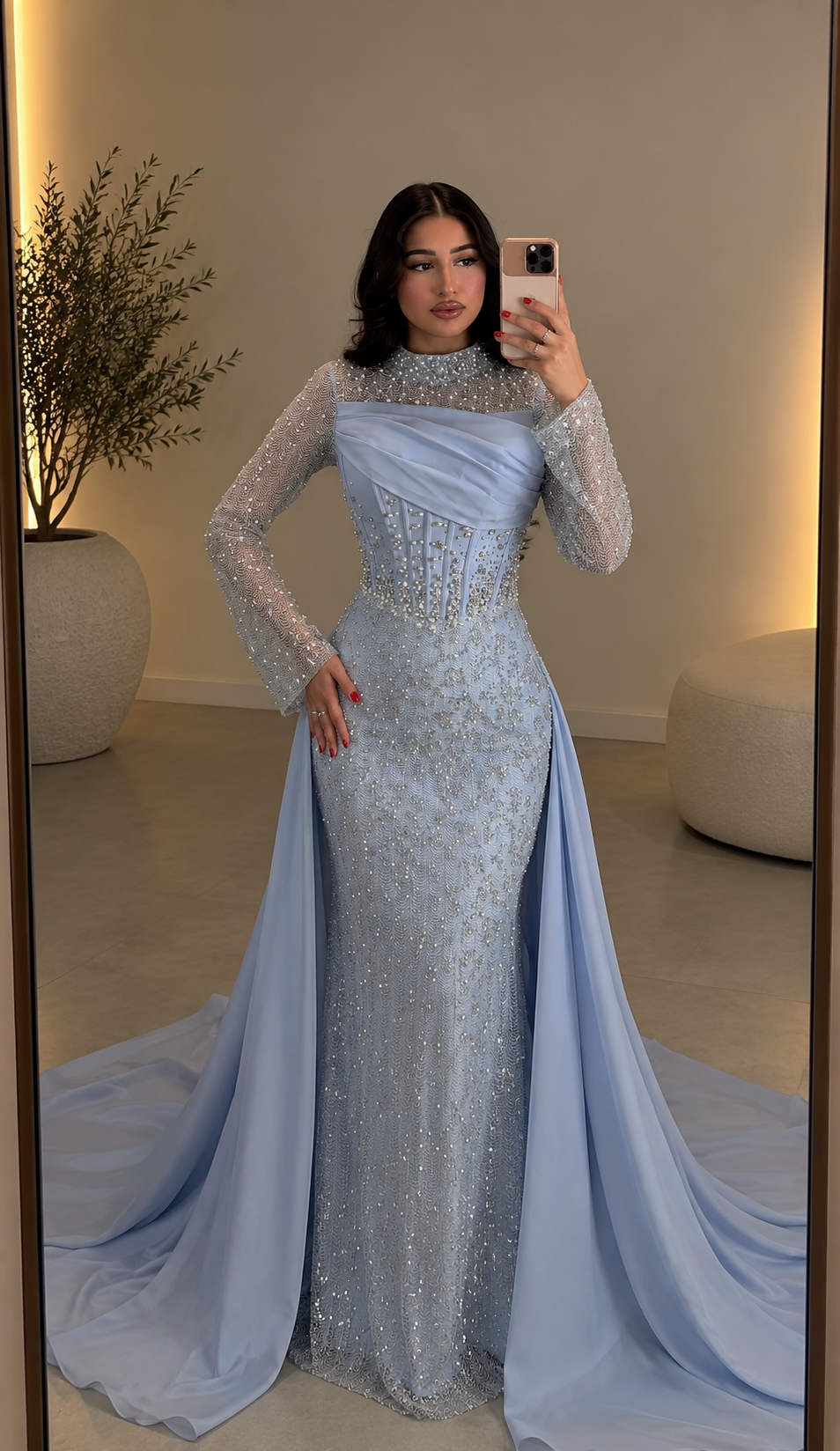 Haute Couture Doa Kleid 34/42 Babyblau