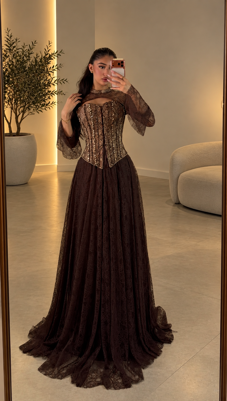 Hafsa Dress Brown