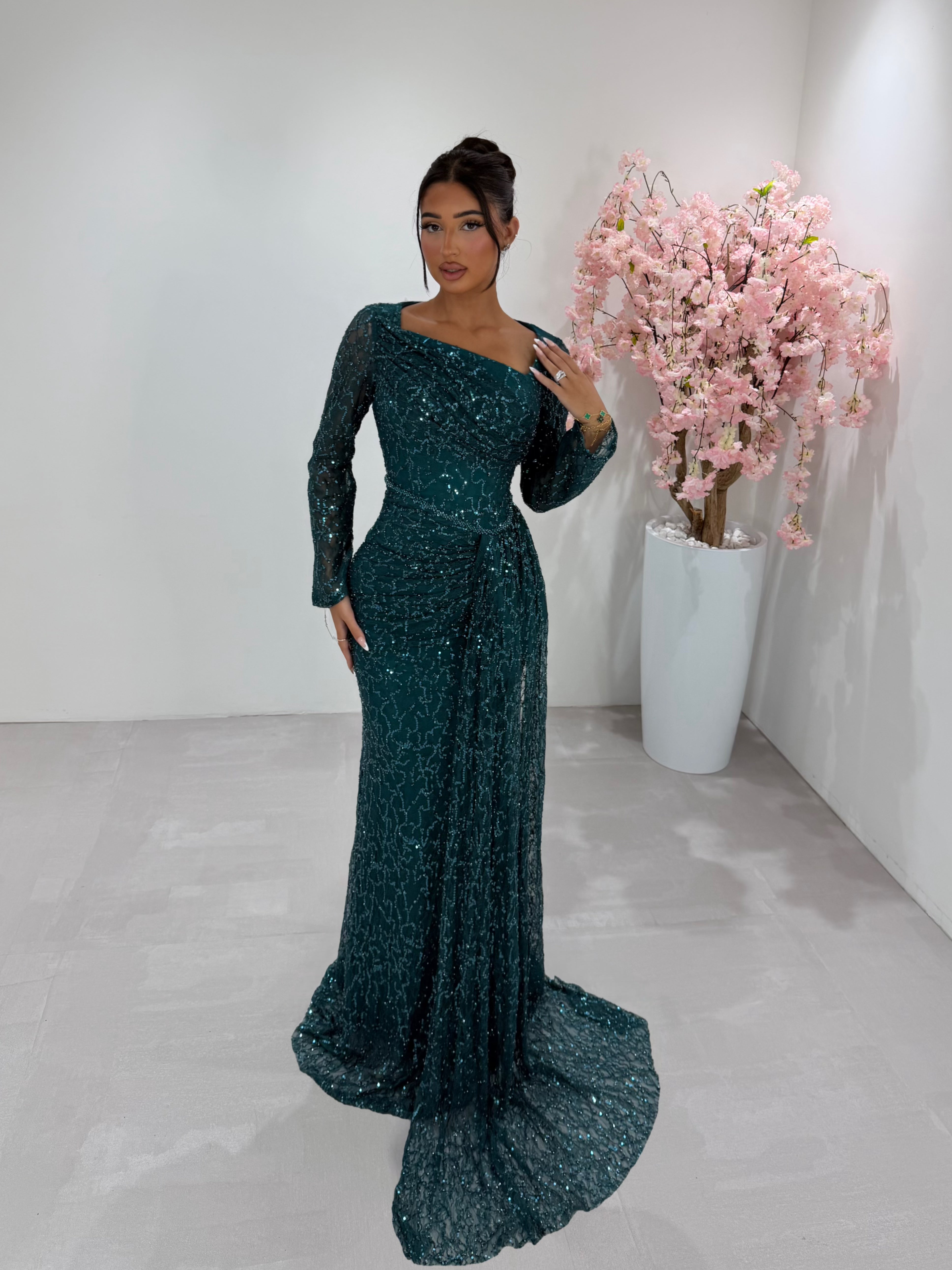 Eda dress emerald green