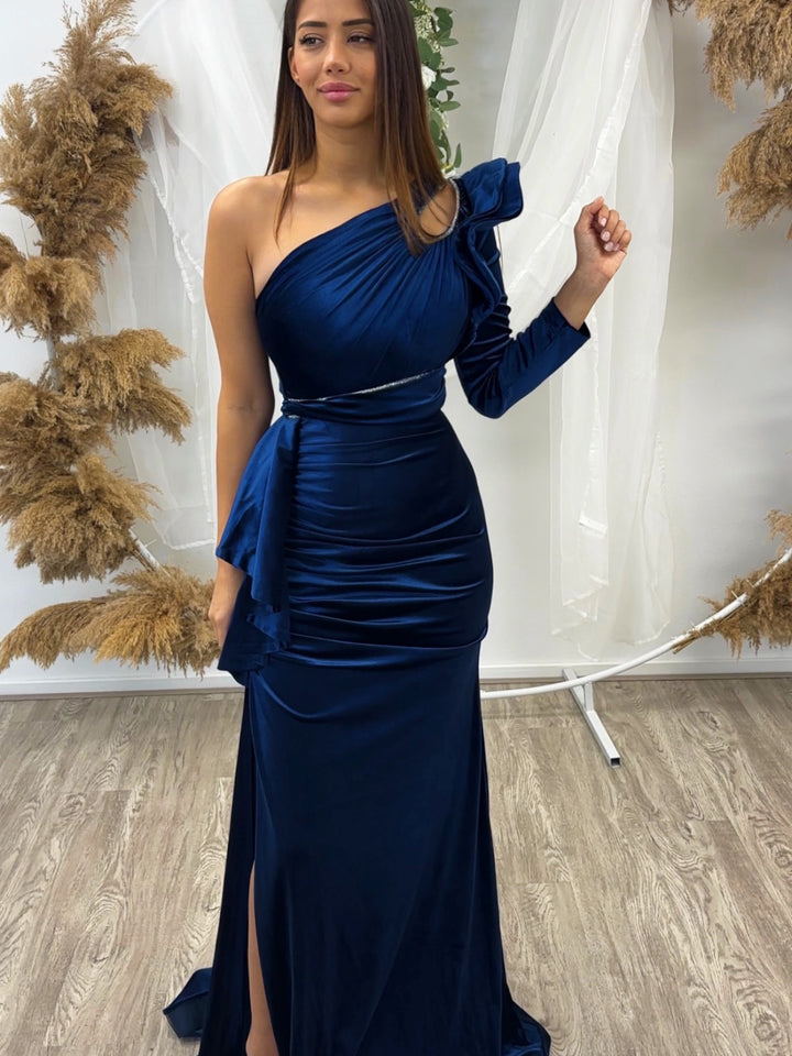 RANA DARK BLUE VELVET DRESS