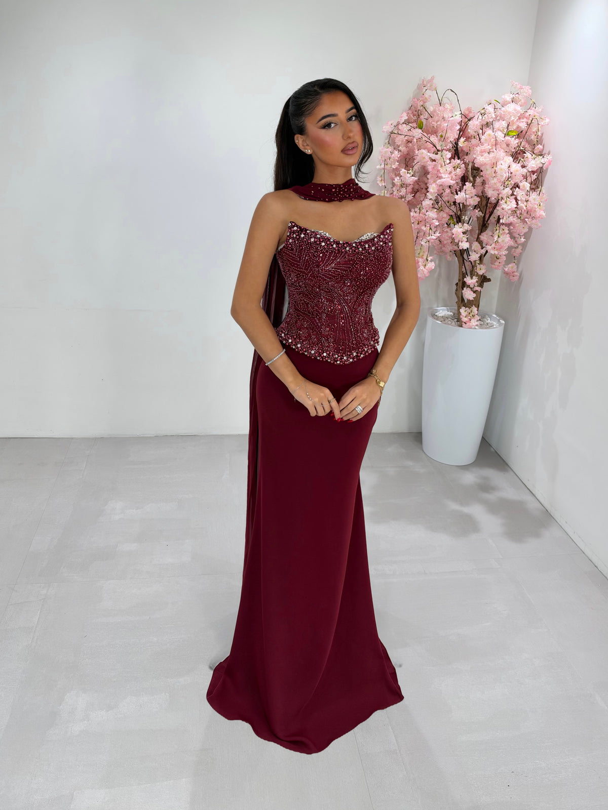 Melsu dress burgundy