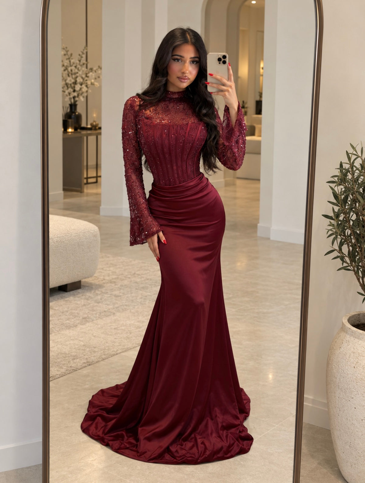 Alina dress burgundy